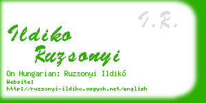 ildiko ruzsonyi business card